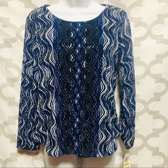 Alfani Tops - Alfani Modern Delicate Waves blouse - NWT